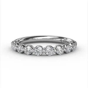 Fana 14K White Gold and Diamond Shared Prong Wedding Band