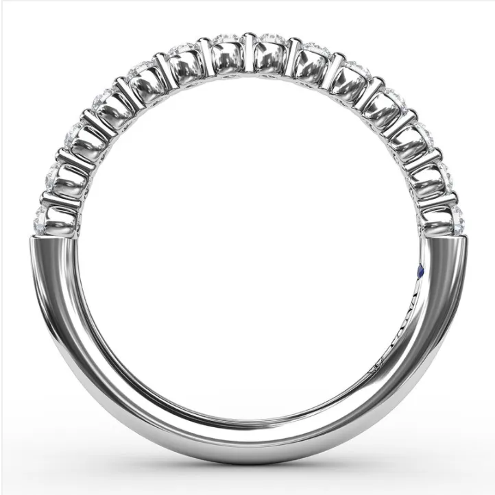 Fana 14K White Gold and Diamond Shared Prong Wedding Band