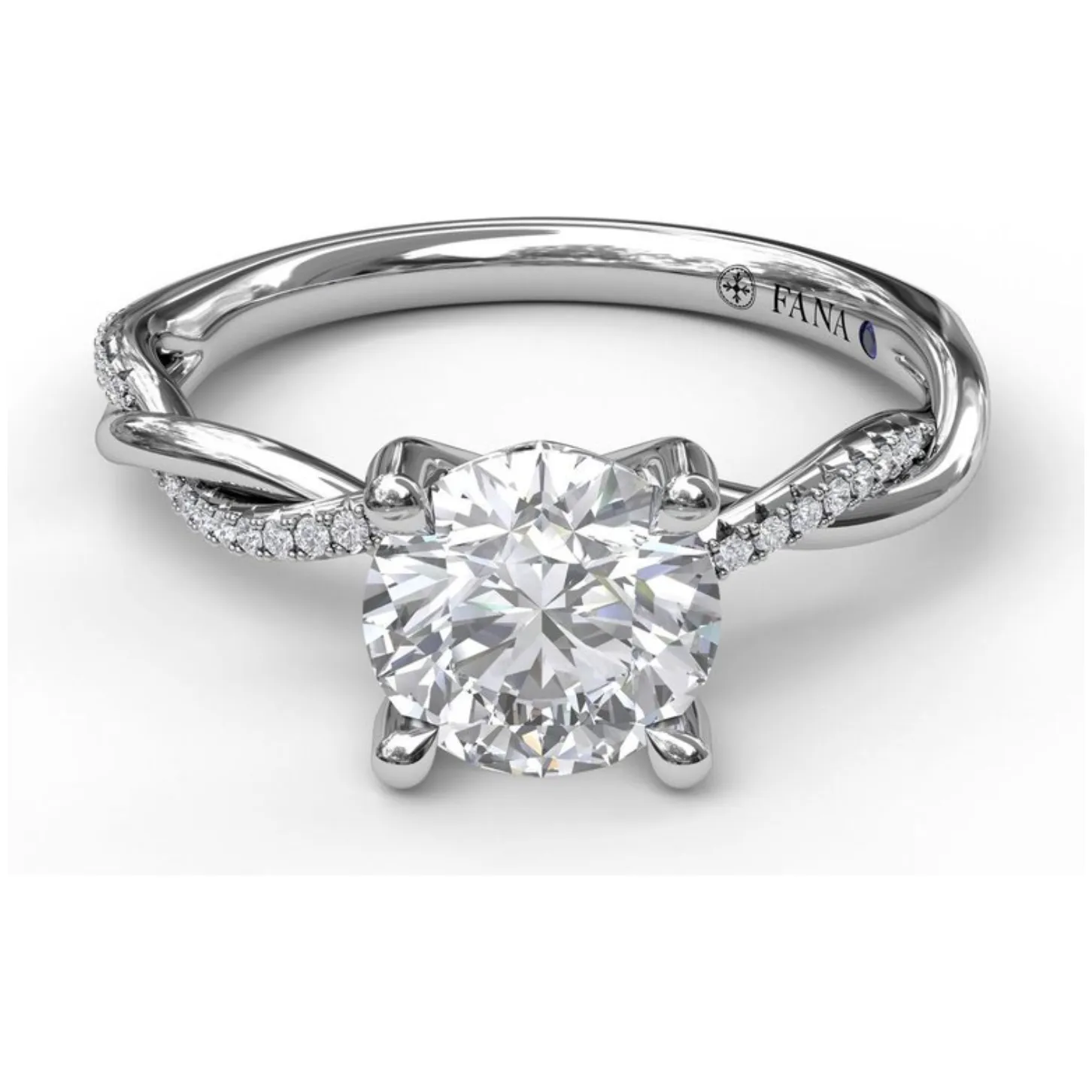 Fana 14K White Gold and Diamond Twist Engagement Ring