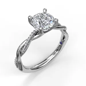 Fana 14K White Gold and Diamond Twist Engagement Ring