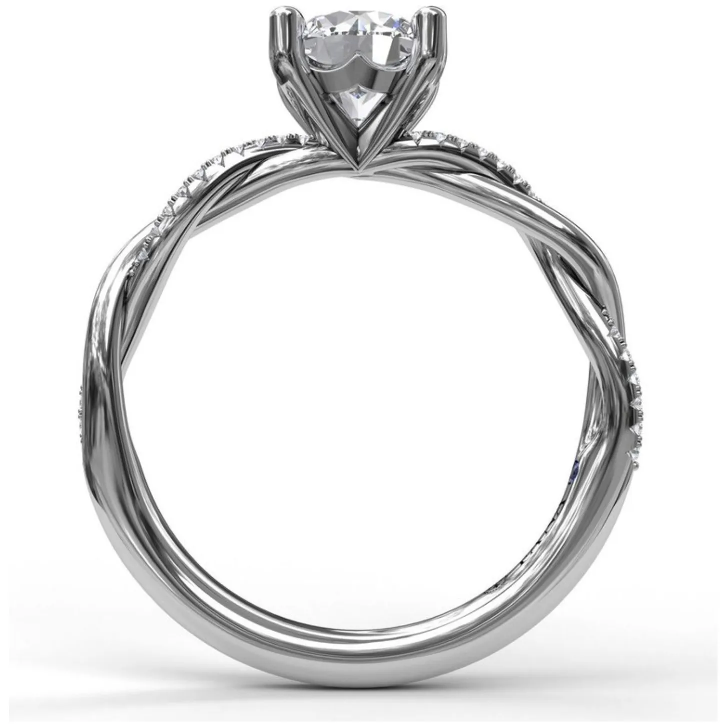 Fana 14K White Gold and Diamond Twist Engagement Ring