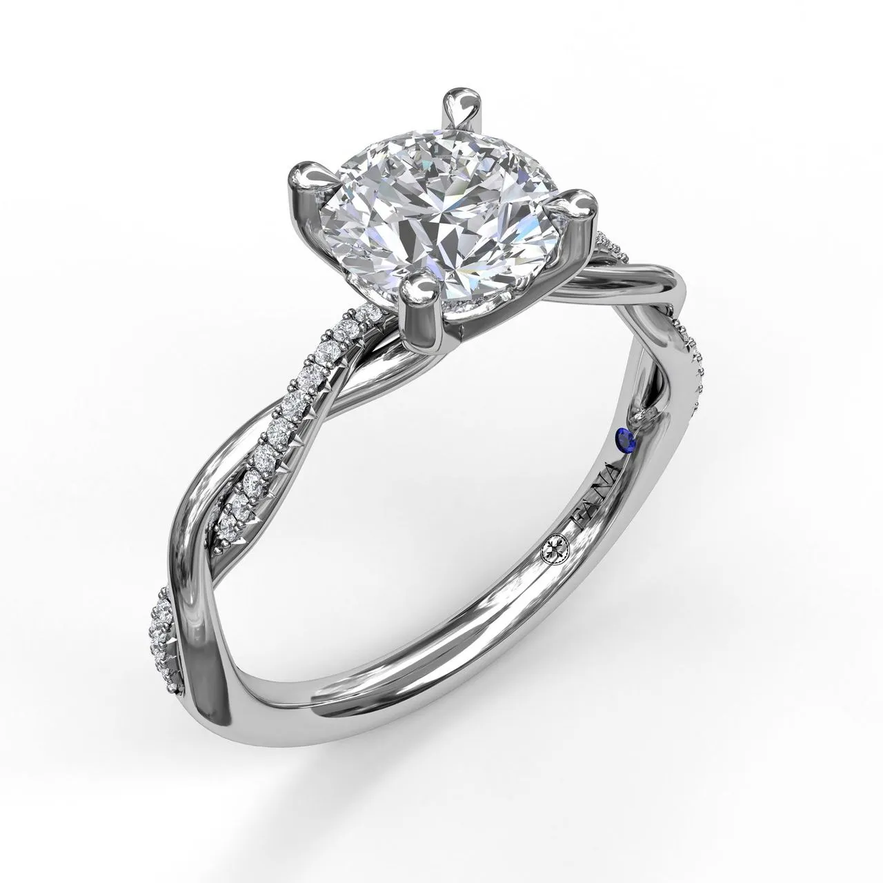 Fana 14K White Gold and Diamond Twist Engagement Ring