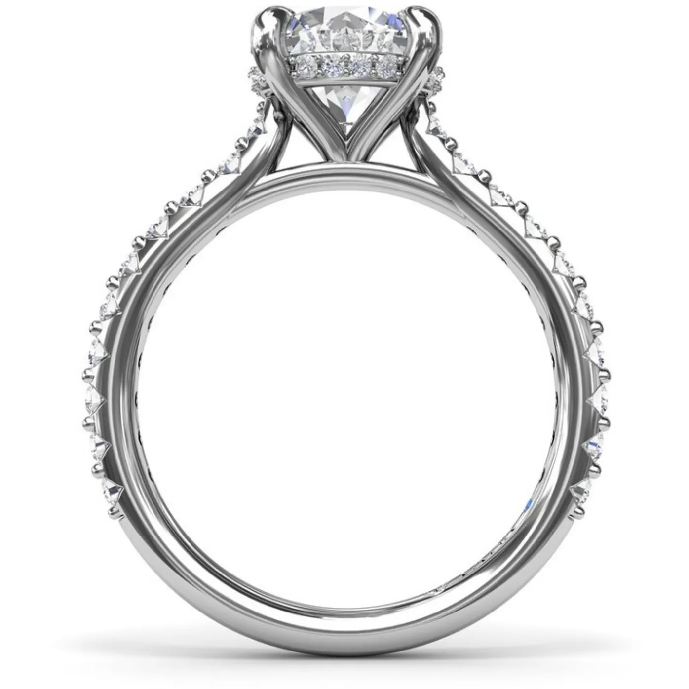Fana 14K White Gold Diamond Classic Hidden Halo Engagement Ring