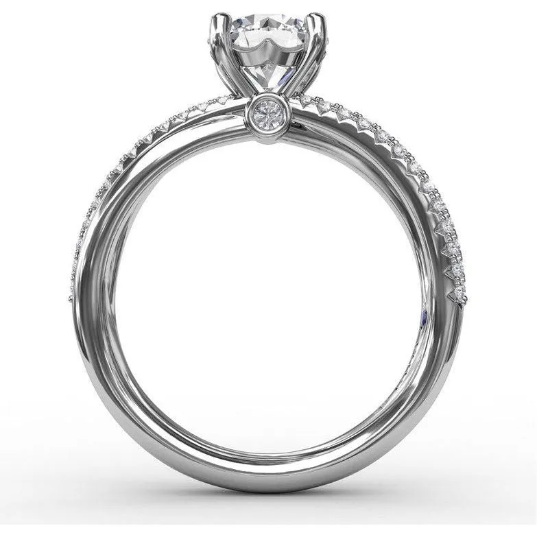 Fana 14K White Gold Diamond Engagement Ring With Multi-Row Split Shank
