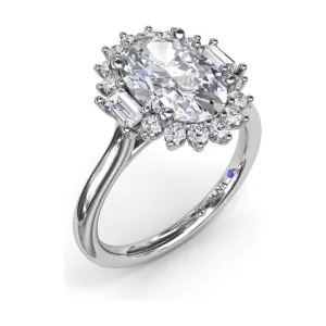 Fana 14K White Gold Diamond Modern Halo Engagement Ring