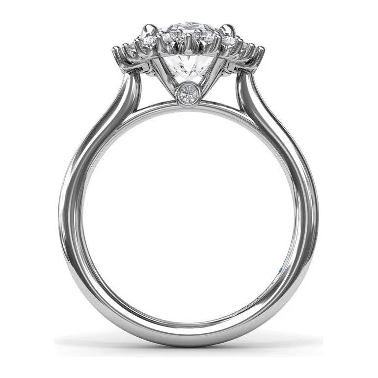 Fana 14K White Gold Diamond Modern Halo Engagement Ring