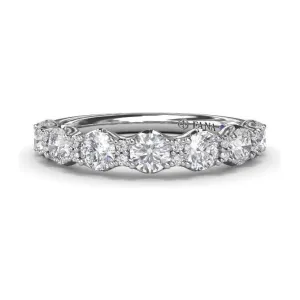 Fana 14K White Gold Diamond Scalloped Wedding Band