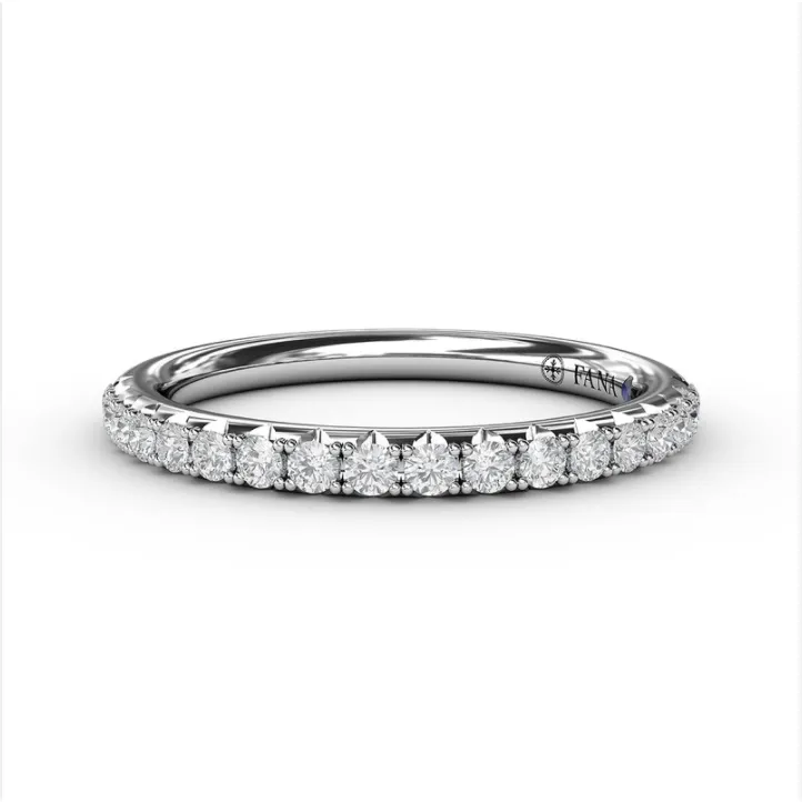 Fana 14K White Gold Pave Diamond Wedding Band
