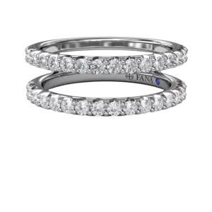 Fana 14K White Gold Petite Diamond Insert Ring
