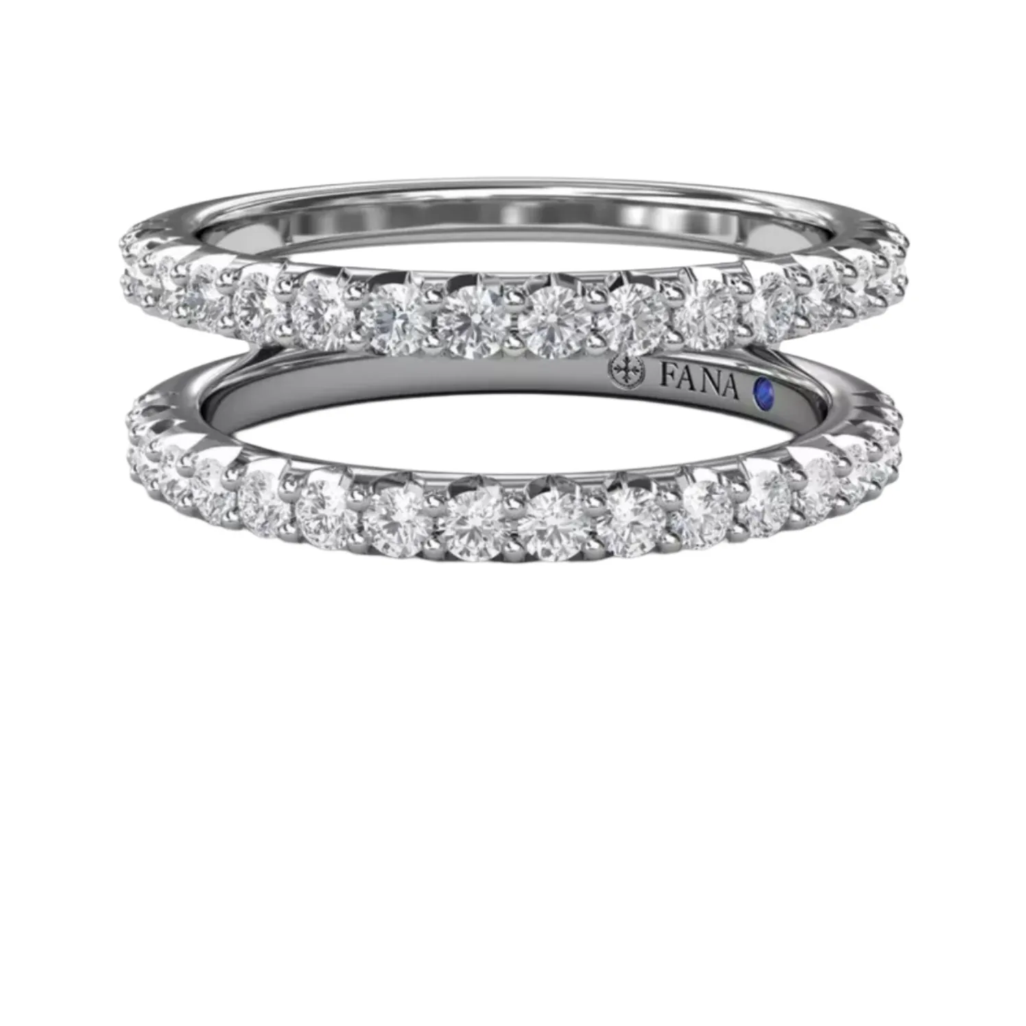 Fana 14K White Gold Petite Diamond Insert Ring