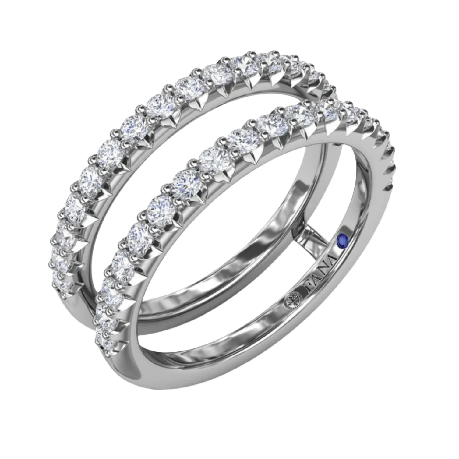 Fana 14K White Gold Petite Diamond Insert Ring