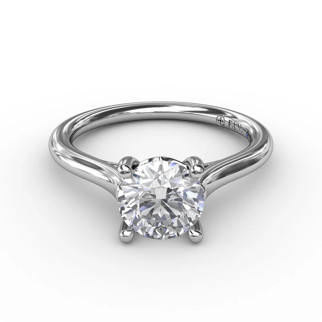 Fana 14K White Gold Solitaire with Peek-a-boo Diamonds