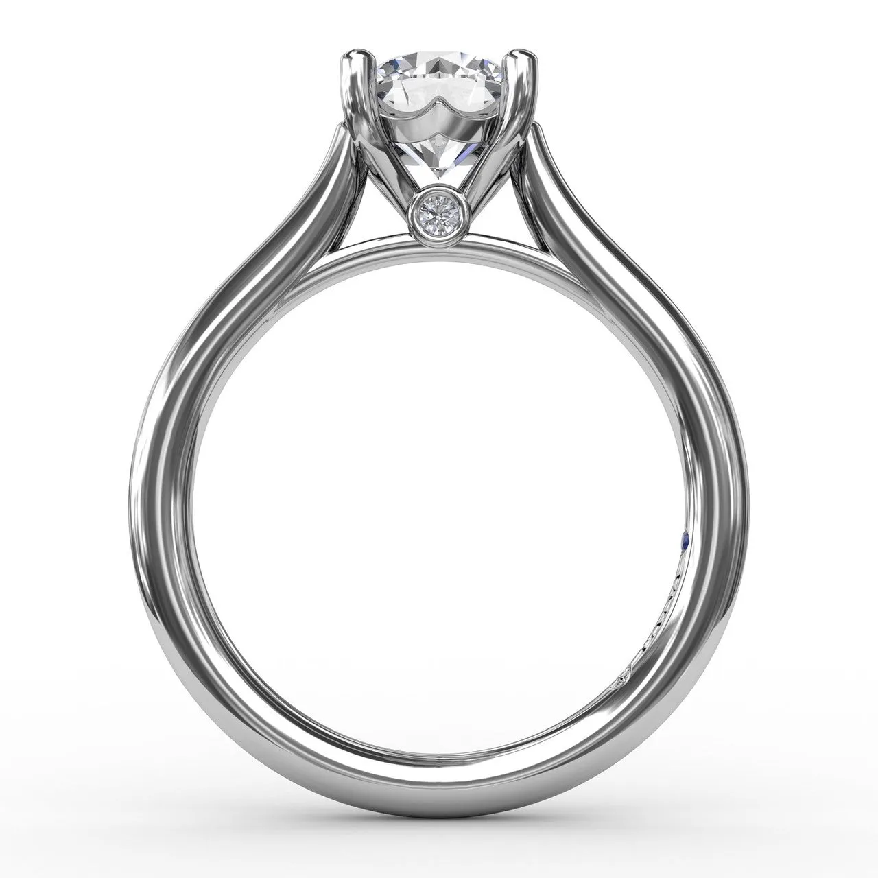 Fana 14K White Gold Solitaire with Peek-a-boo Diamonds