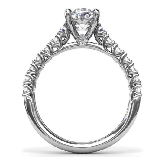 Fana 14K White Gold Trellis Set Oval Diamond Engagement Ring