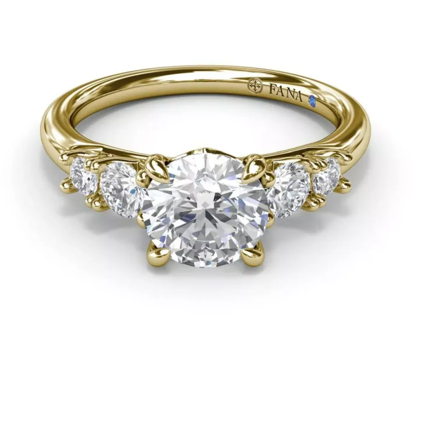 Fana 14K Yellow Gold 5 Stone Diamond Engagement Ring