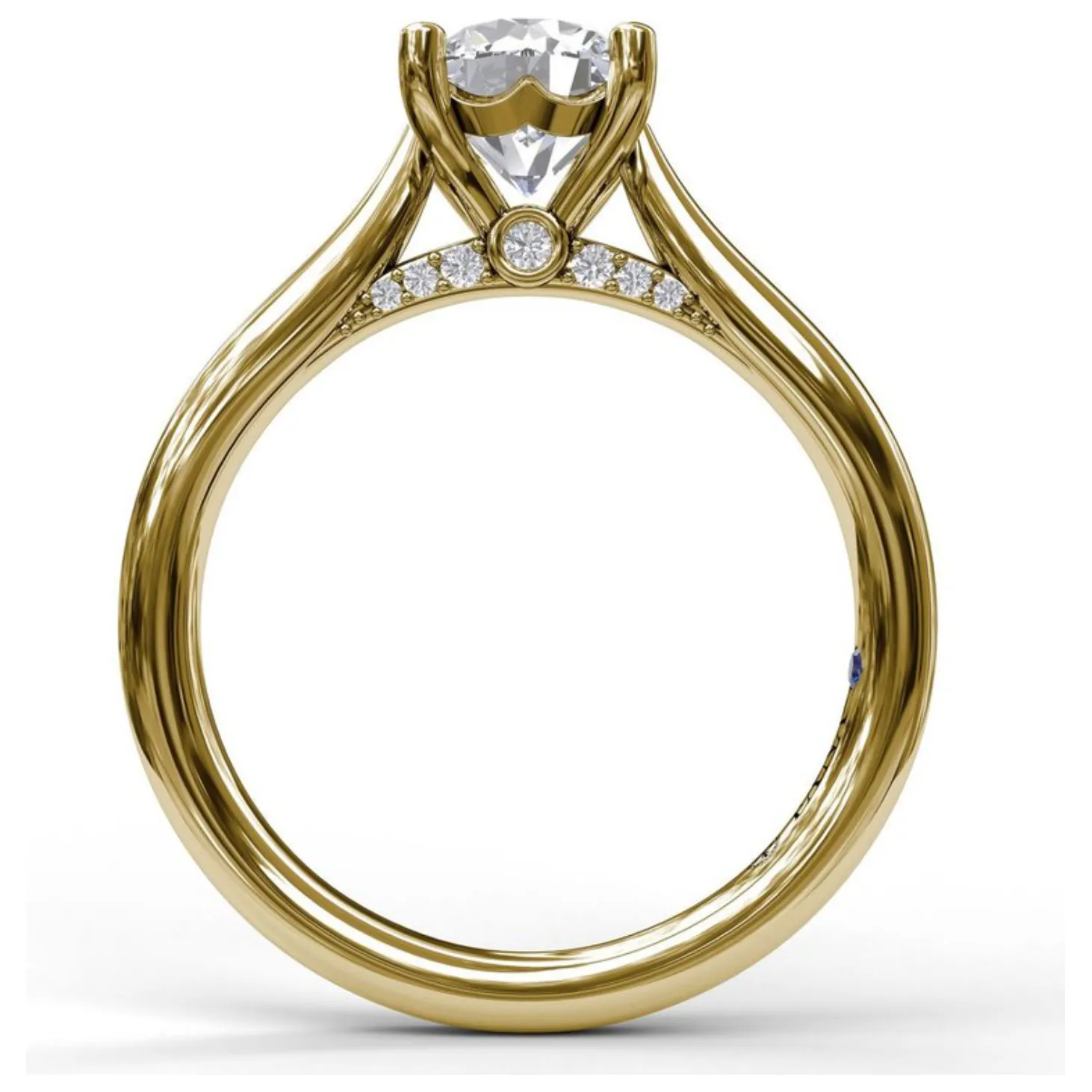 Fana 14K Yellow Gold and Diamond Solitaire Engagement Ring