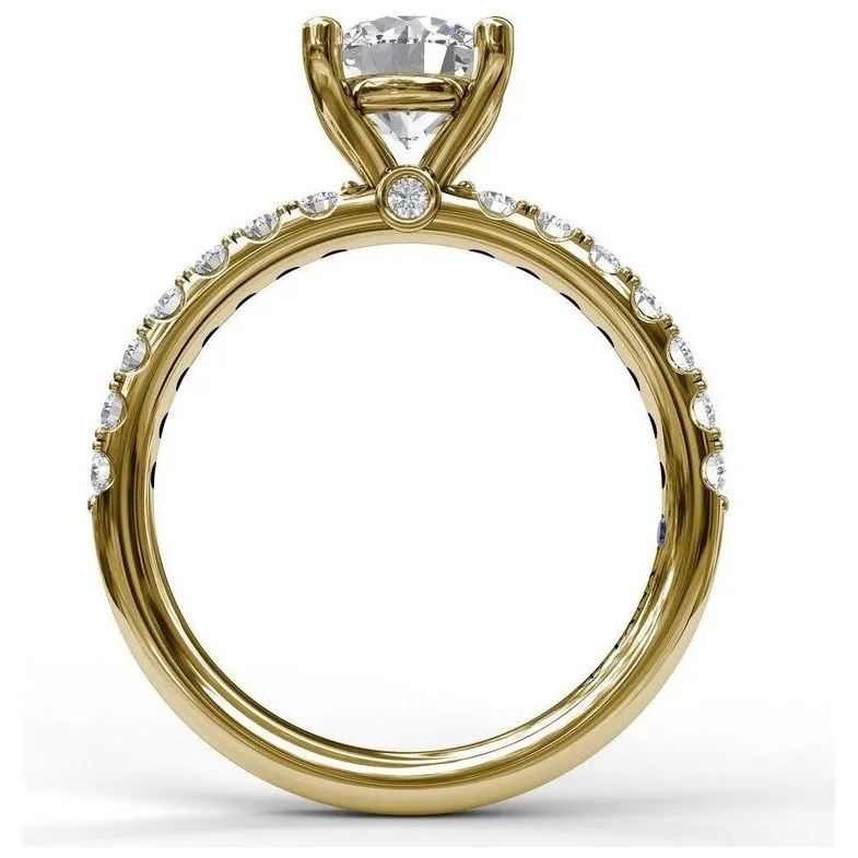 Fana 14K Yellow Gold Classic Pave Round Cut Engagement Ring