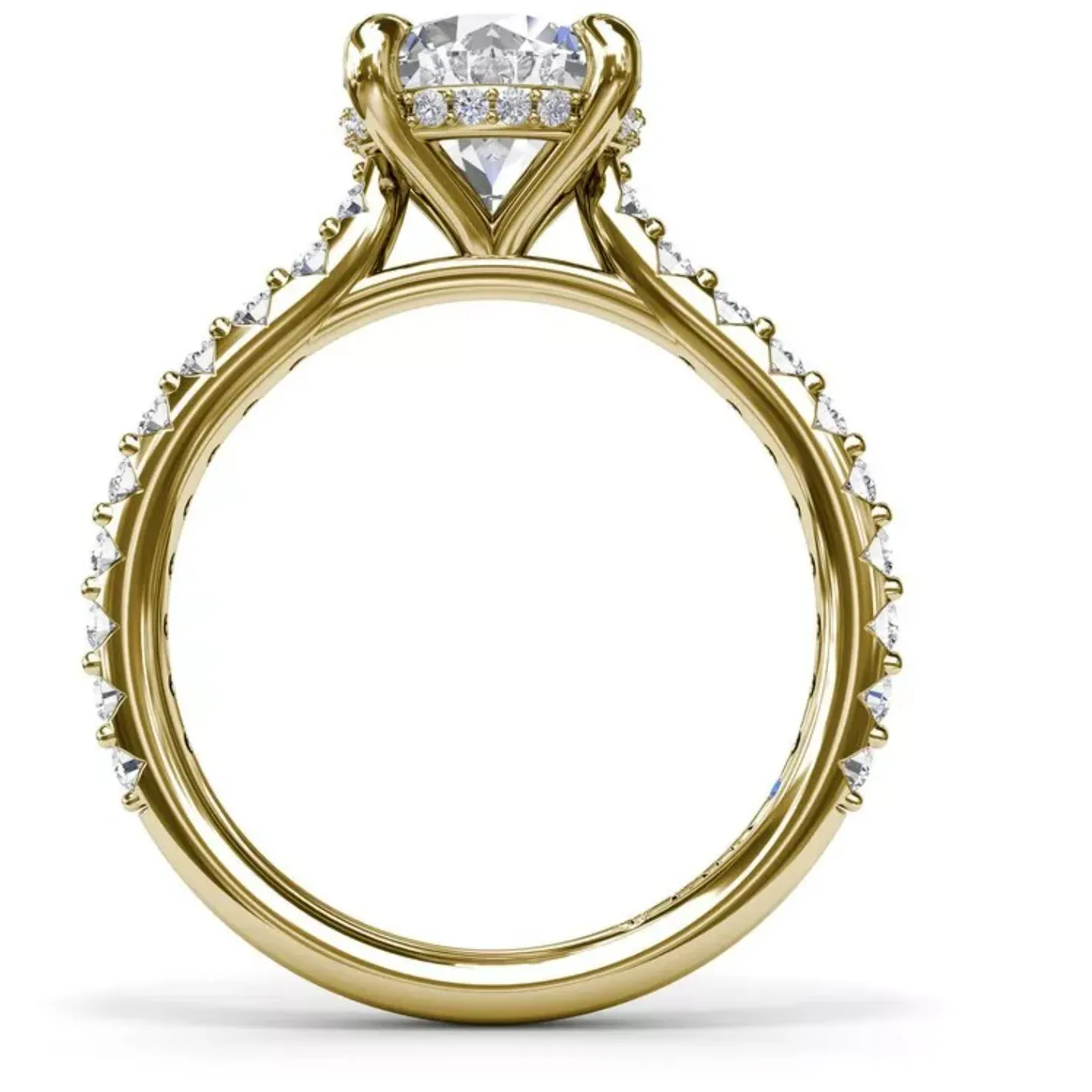 Fana 14K Yellow Gold Diamond Classic Hidden Halo Engagement Ring