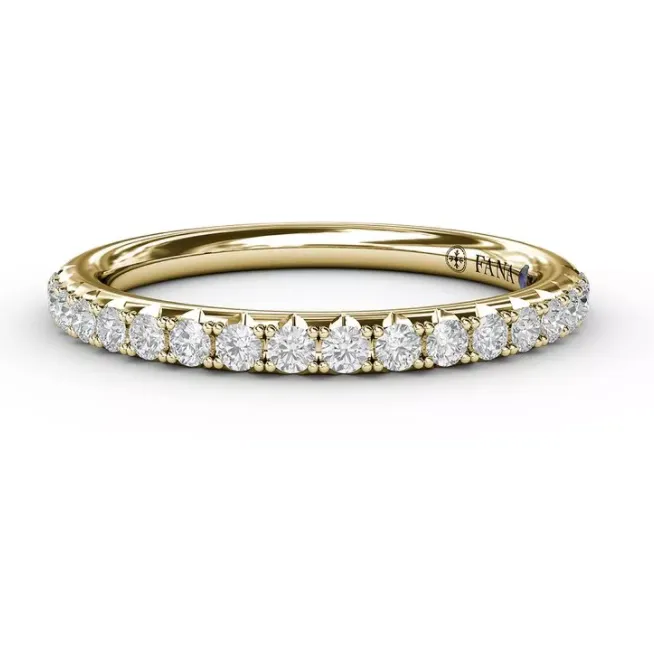 Fana 14K Yellow Gold Pave Diamond Wedding Band