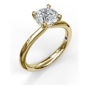 Fana 14K Yellow Gold Tapered Solitaire Engagement Ring