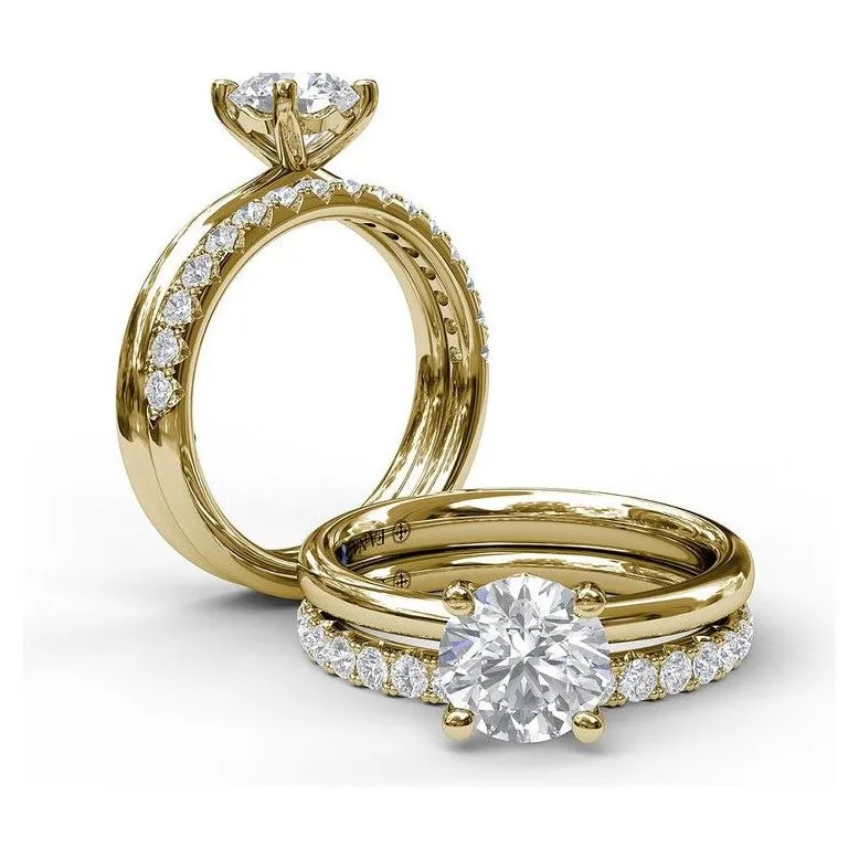 Fana 14K Yellow Gold Tapered Solitaire Engagement Ring