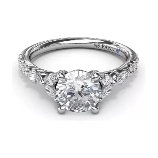 Fana 14K Yellow Gold Vintage Floral Diamond Engagement Ring