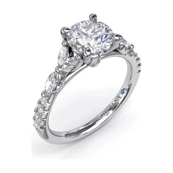 Fana 14K Yellow Gold Vintage Floral Diamond Engagement Ring