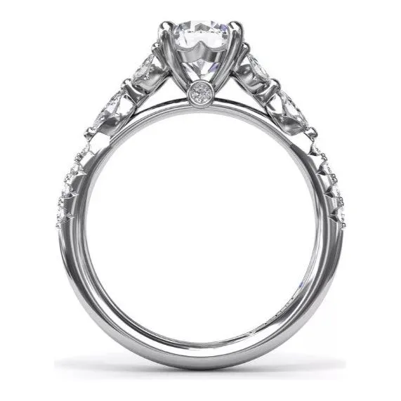 Fana 14K Yellow Gold Vintage Floral Diamond Engagement Ring