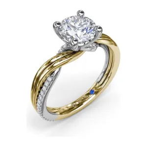 Fana Two-Tone Diamond Bypass Engagement Ring