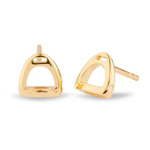 Fiontini 18K Gold Studs w. 4 Diamonds