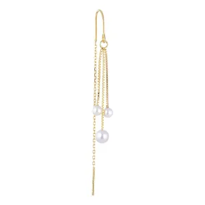 Float 18K Gold Plated Earring w. Pearls