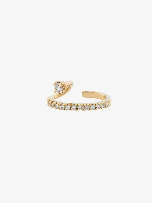 Floating Diamond 0.12 14K Gold, Whitegold or Rosegold Ear Cuff w. Diamonds