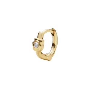 Flora 5 14K Gold Huggie w. Lab-Grown Diamond
