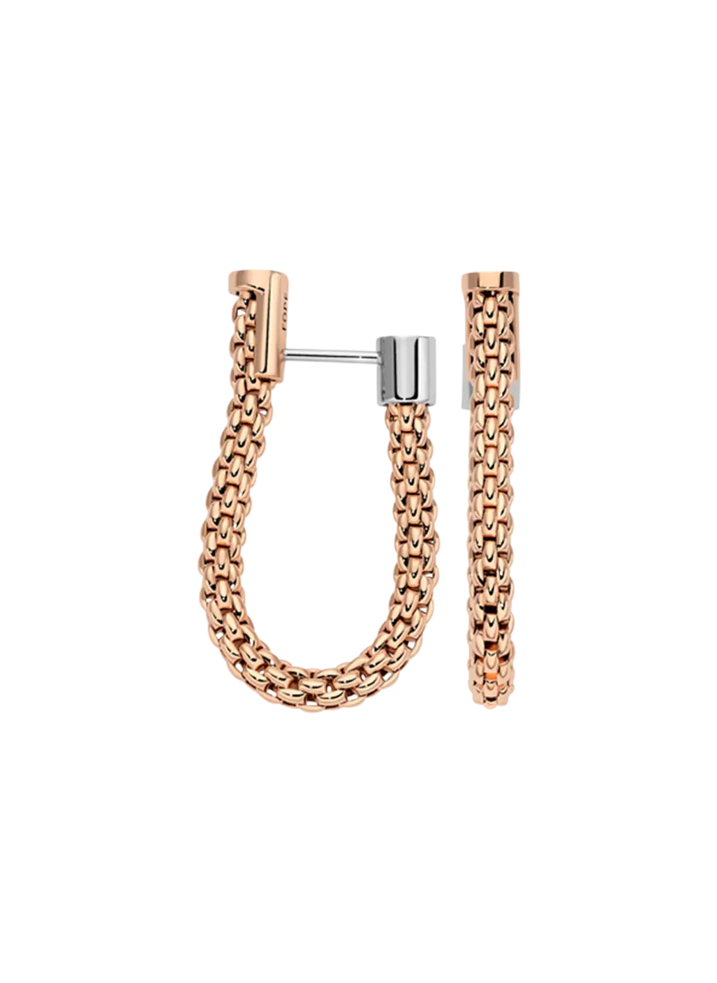Fope 18ct Rose Gold Essentials Flex'it Mesh Chain Earrings