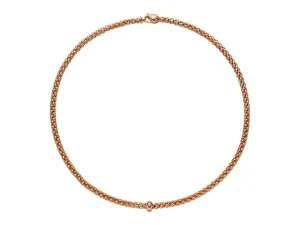 Fope Solo 18ct Rose Gold 0.01ct Diamond 50cm Necklace
