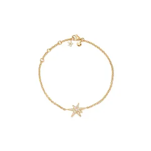 Funky Stars 18K Gold Bracelet w. 0.15ct Diamonds