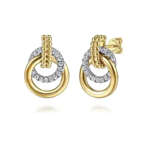 Gabriel 14K Two-Tone Diamond Bujukan Drop Stud Earrings