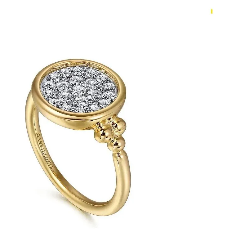 Gabriel 14K Two Tone Diamond Pave Bujukan Ring