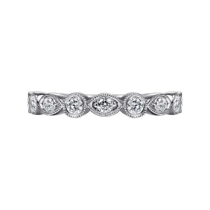 Gabriel 14K White Gold Diamond Geometric Stackable Ring