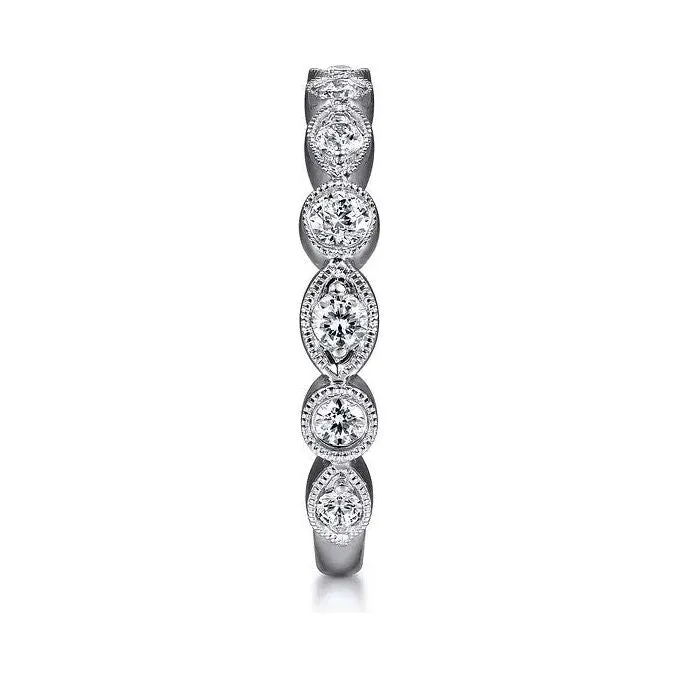 Gabriel 14K White Gold Diamond Geometric Stackable Ring