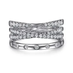 Gabriel 14K White Gold Easy Diamond Stackable Ring