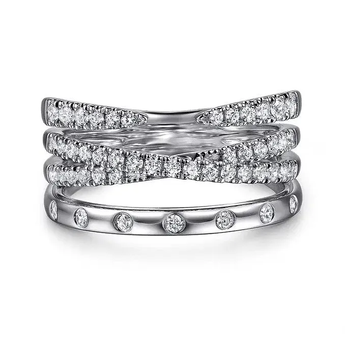Gabriel 14K White Gold Easy Diamond Stackable Ring