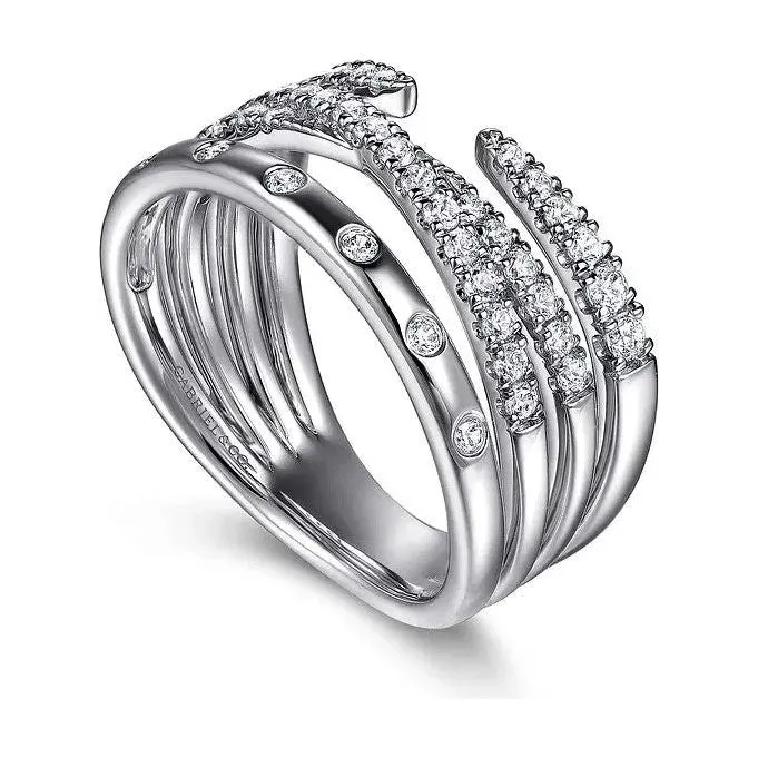 Gabriel 14K White Gold Easy Diamond Stackable Ring