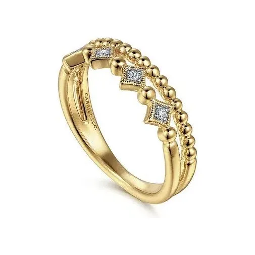 Gabriel 14K Yellow Gold Bujukan Diamond Easy Stackable Ring