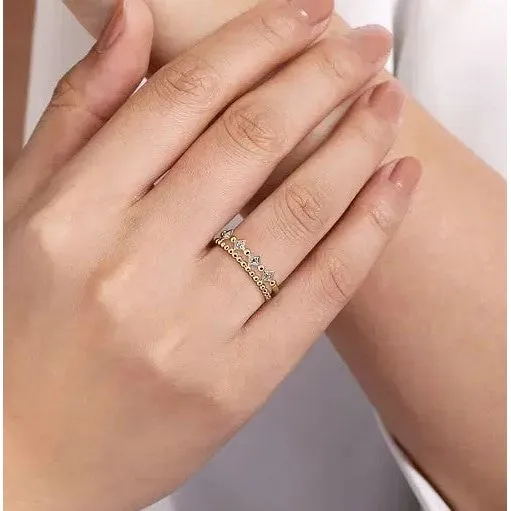 Gabriel 14K Yellow Gold Bujukan Diamond Easy Stackable Ring
