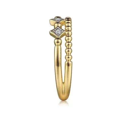 Gabriel 14K Yellow Gold Bujukan Diamond Easy Stackable Ring