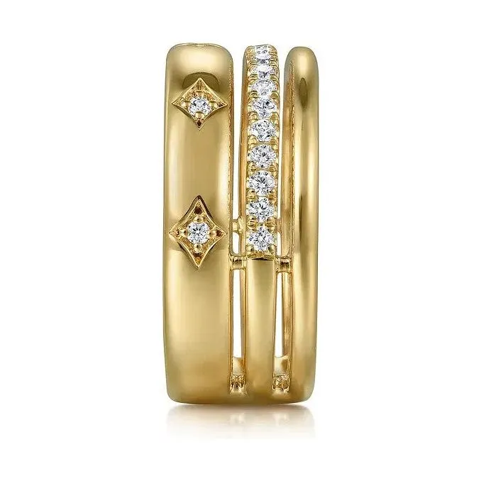 Gabriel 14K Yellow Gold Easy Diamond Stackable Ring