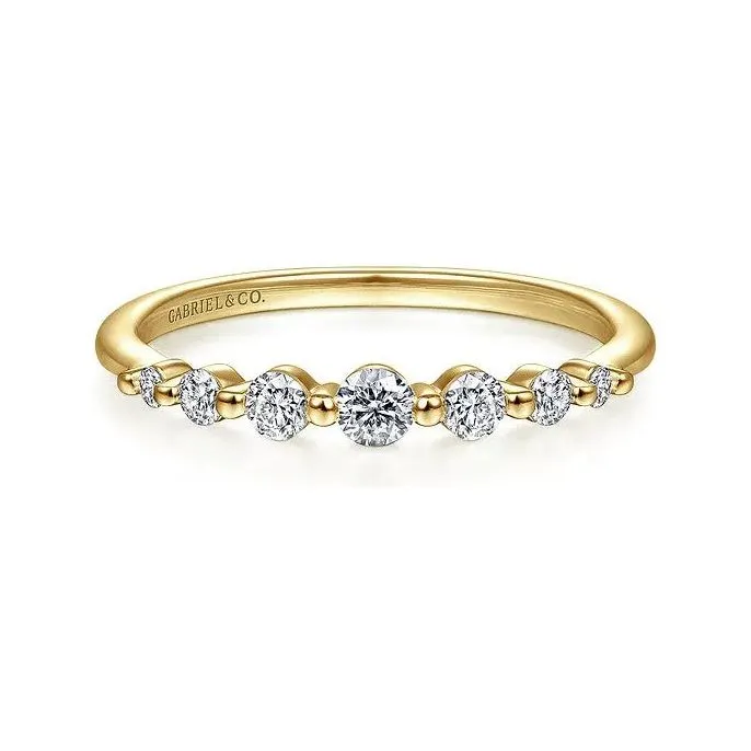 Gabriel 14K Yellow Gold Graduated Diamond Stackable Ring