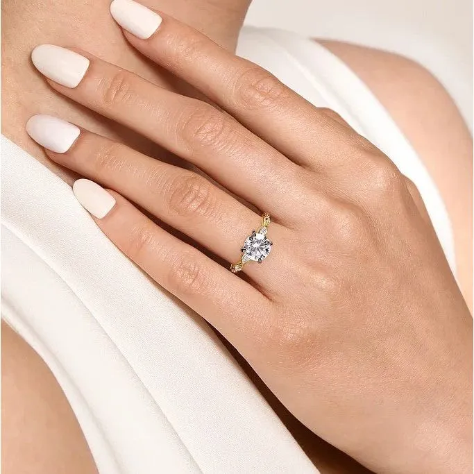 Gabriel " Claudia" 14K White-Yellow Gold Engagement Ring