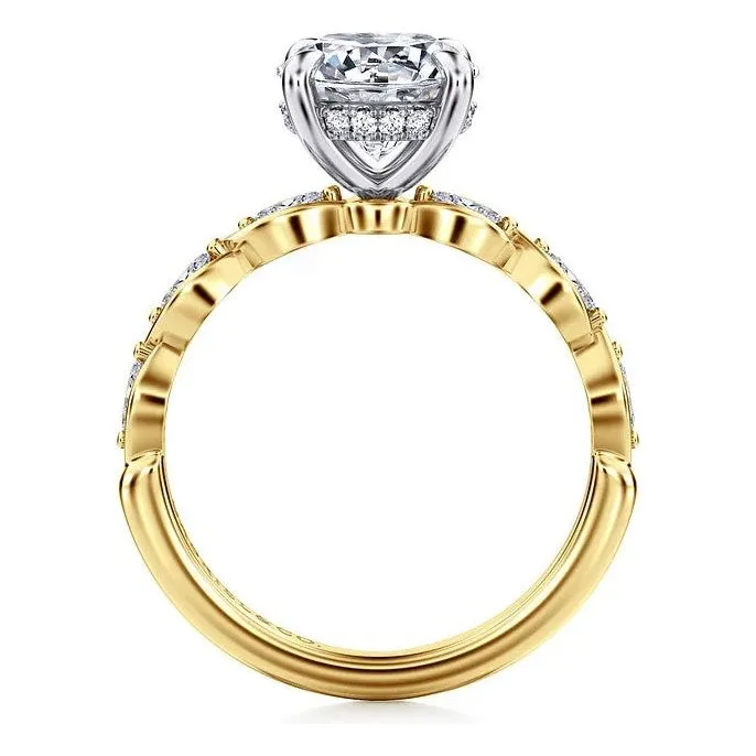 Gabriel " Claudia" 14K White-Yellow Gold Engagement Ring